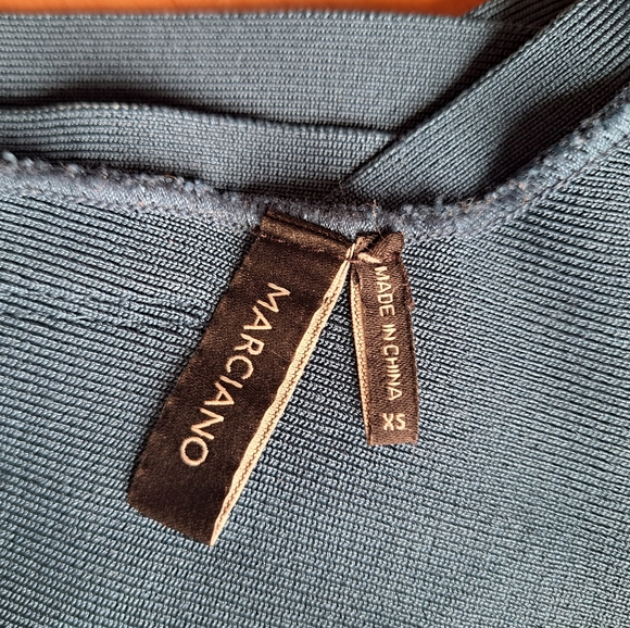 MARCIANO Bandage Bodycon Dress (used) TEAL - Picture 9 of 10